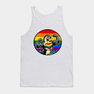 Gay Pride Muscled Otter Tank Top